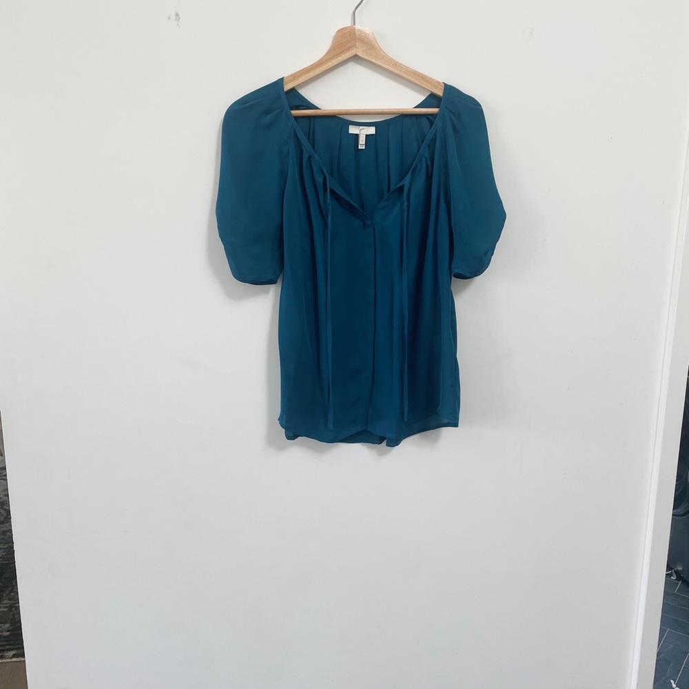 Joie Silk Top Blue Button Down Small